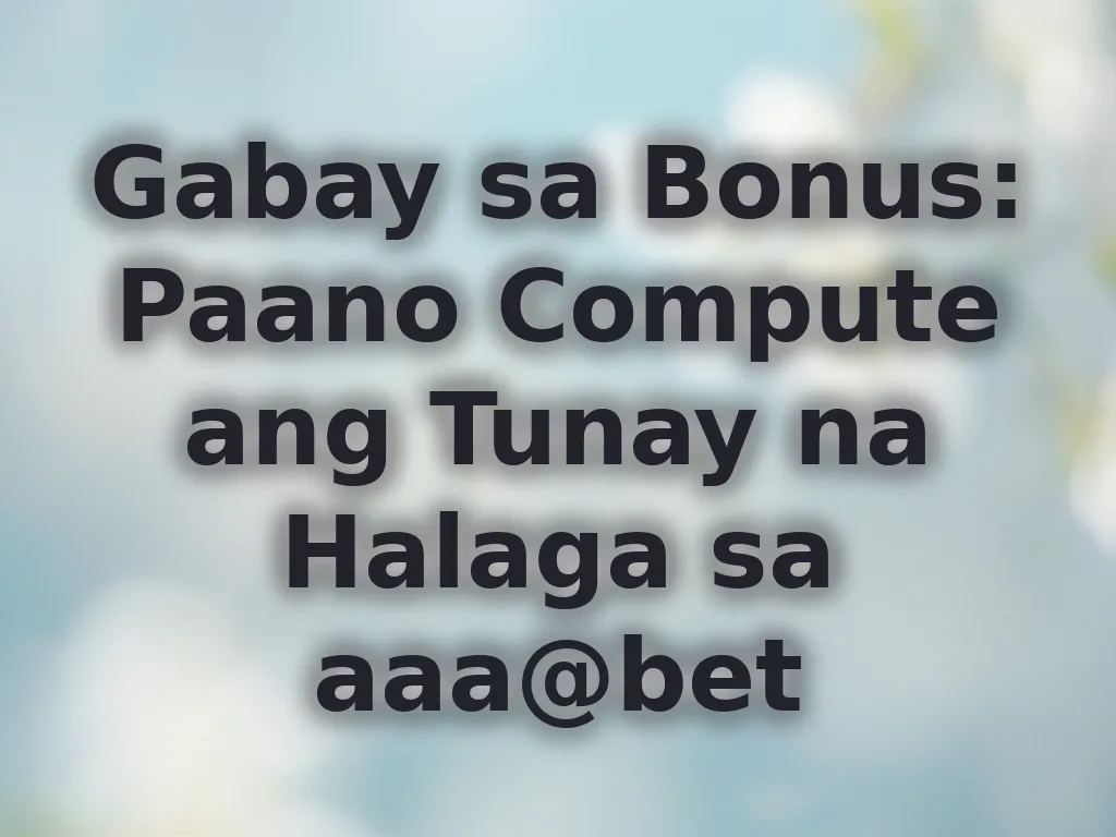 Gabay sa Bonus
